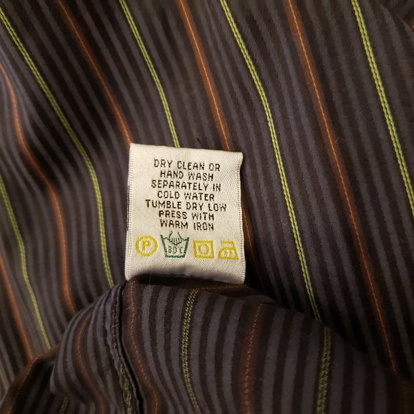 Bugatchi Uomo Shirt Mens Large Blue Vertical Stripes Long Sleeve Button Down - Picture 4 of 8